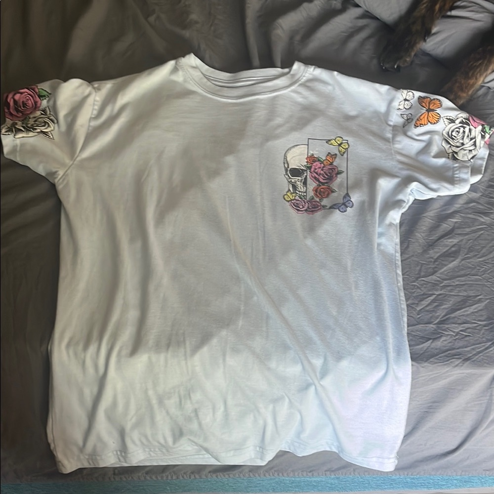 Floral Skull Graphic Kids T-Shirt